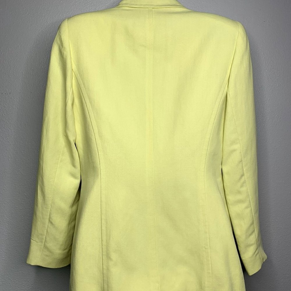 Linda Allard Ellen Tracy SZ Petite 6 Linen Lined Double Breasted Blazer Jacket - Picture 2 of 10